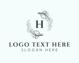 Leaf Garden Wreath logo design