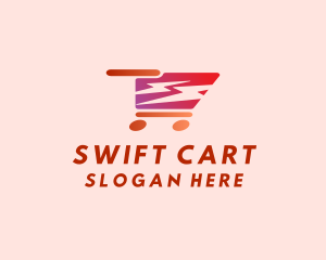 Grocery Cart Bolt logo design