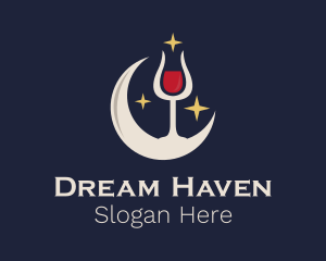 Moon Crescent Wine logo design