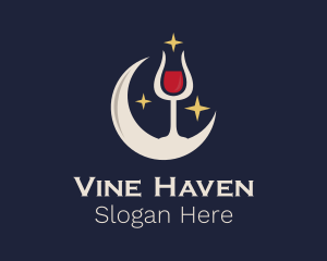 Moon Crescent Wine logo design