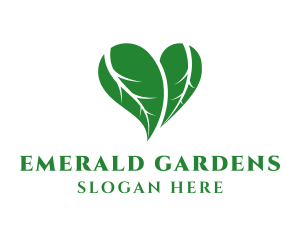 Natural Heart Leaves logo design