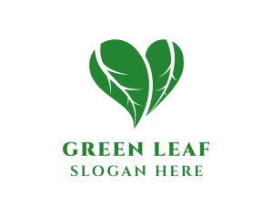 Natural Heart Leaves logo design