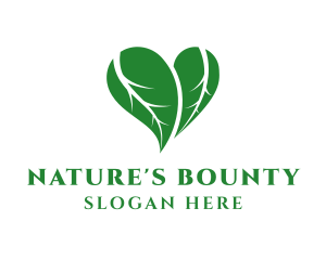 Natural Heart Leaves logo design