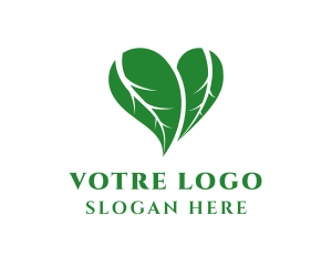 Leaf - Natural Heart Leaves logo design
