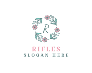 Flower Wreath Wedding Planner Logo