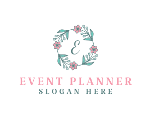 Flower Wreath Wedding Planner Logo