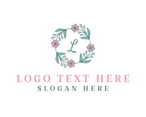 Hairdressing - Flower Wreath Wedding Planner logo design