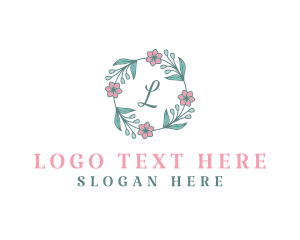 Flower Wreath Wedding Planner Logo