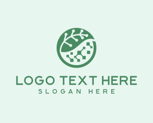 Organic - Natural Biotech Leaf logo design