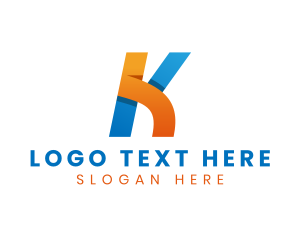 Startup - Professional Advertising Origami Letter K logo design