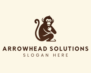 Chimpanzee Monkey Primate logo design