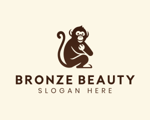 Chimpanzee Monkey Primate logo design