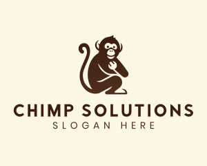 Chimpanzee - Chimpanzee Monkey Primate logo design