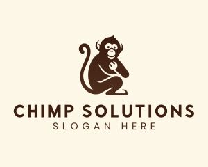 Chimpanzee Monkey Primate logo design