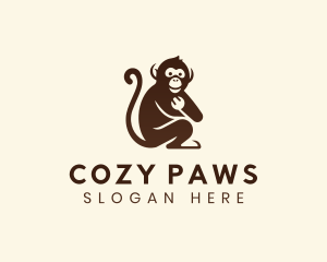 Chimpanzee Monkey Primate logo design