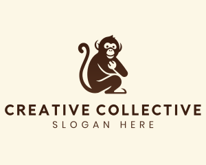 Chimpanzee Monkey Primate logo design