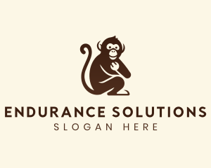 Chimpanzee Monkey Primate logo design