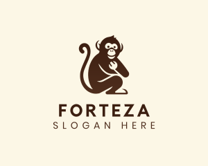 Chimpanzee Monkey Primate logo design