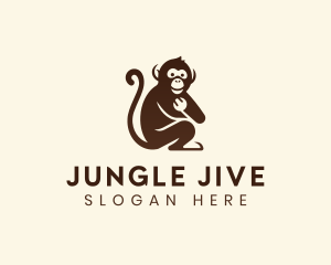 Monkey - Chimpanzee Monkey Primate logo design