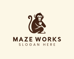 Chimpanzee Monkey Primate logo design