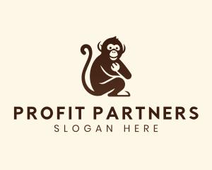 Chimpanzee Monkey Primate logo design