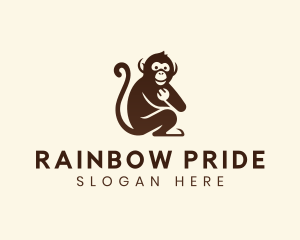 Chimpanzee Monkey Primate logo design