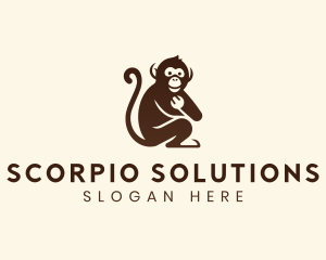 Chimpanzee Monkey Primate logo design