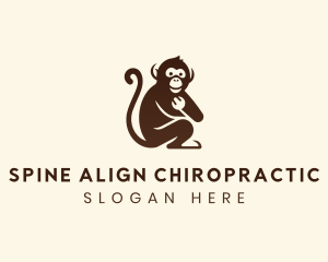 Chimpanzee Monkey Primate logo design