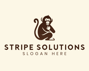 Chimpanzee Monkey Primate logo design