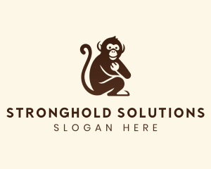 Chimpanzee Monkey Primate logo design