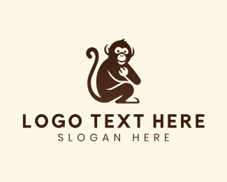 Vector logo set with Monkey. suitable for company logo, print