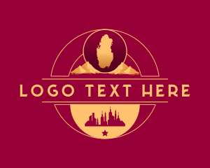 City - Qatar Map Tourism logo design