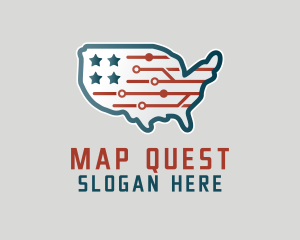 Tech Map USA logo design