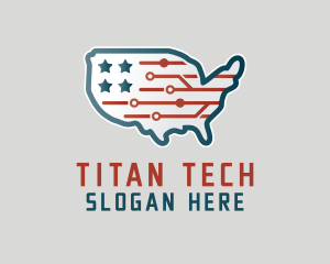 Tech Map USA logo design