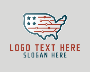 Information Technology - Tech Map USA logo design