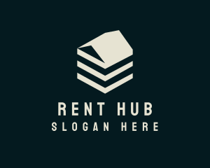 Rent - Apartment House Roof logo design