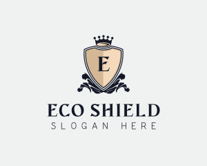 Shield Crown Wreath logo design