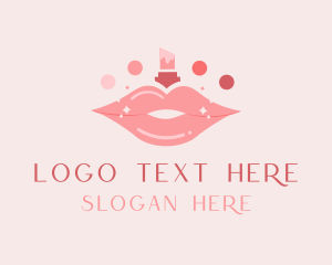 Pink - Lipstick Beauty Cosmetics logo design
