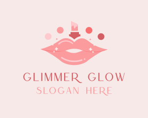 Shimmer - Lipstick Beauty Cosmetics logo design