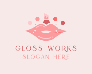 Gloss - Lipstick Beauty Cosmetics logo design