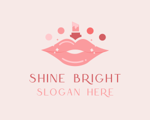 Glossy - Lipstick Beauty Cosmetics logo design