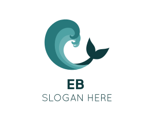 Surfing - Waves Whale Fin logo design