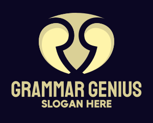 Grammar - Yellow Quotes Shield logo design