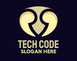 Code - Yellow Quotes Shield logo design