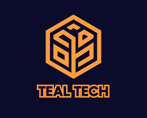 Tech Startup Hexagon Grain logo design