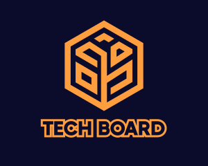 Tech Startup Hexagon Grain logo design