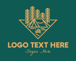 Camp Fire - Outdoor Forest Camping logo design