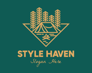 Tent - Outdoor Forest Camping logo design