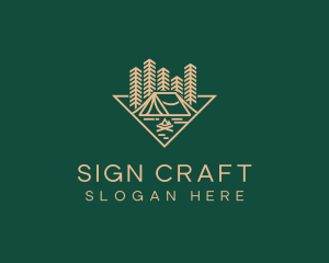 Outdoor Forest Camping logo design