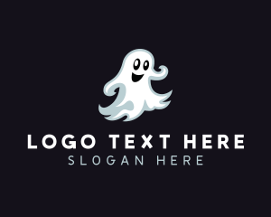 Haunted - Halloween Scary Ghost logo design